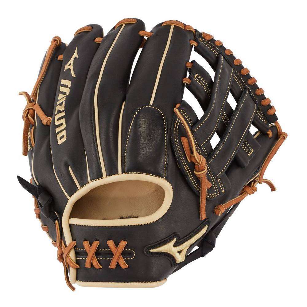 Panske Rukavice Mizuno Pro Select Infield 11.75" - Deep Pocket Baseball Čierne Vypredaj COUA53012